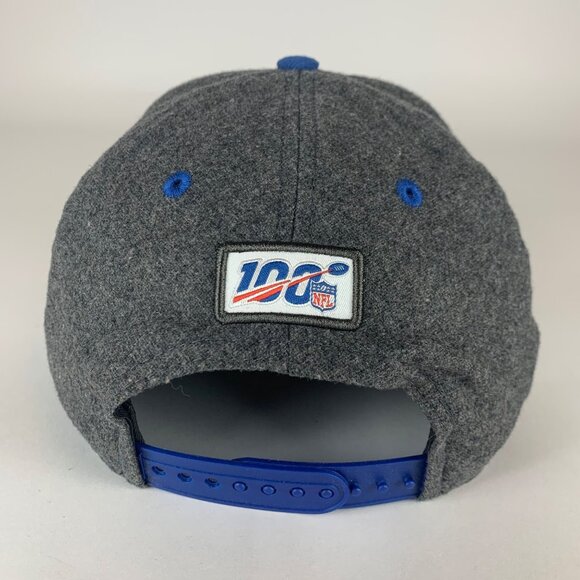 Indianapolis Colts NFL Gray Blue New Era 9Fifty Wool Blend Snapback Hat - Picture 4 of 7